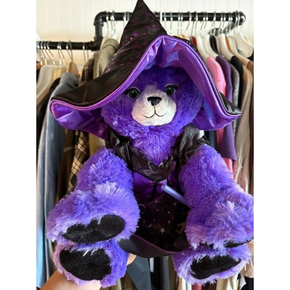 Build a bear cat witch halloween stuffy purple EUC